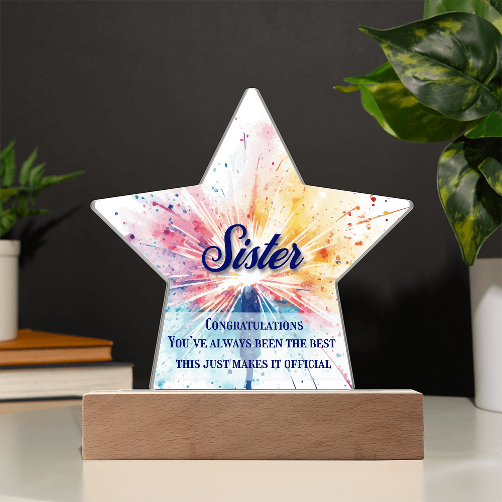 🌟 Customized Star Acrylic Award – Personalized LED Plaque for Someone Who Shines Bright