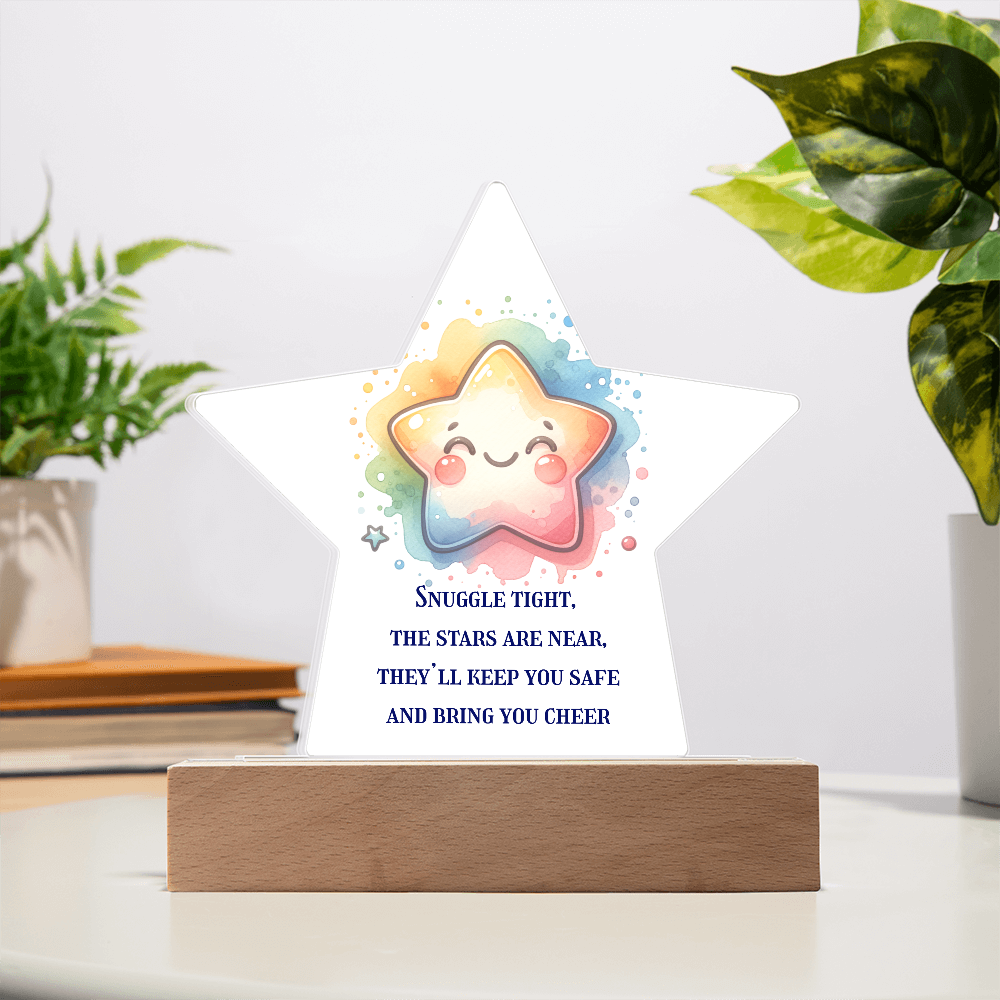 🌙 To My Child – Snuggle Starry Acrylic Nightlight | Printed LED Star Keepsake for Kids