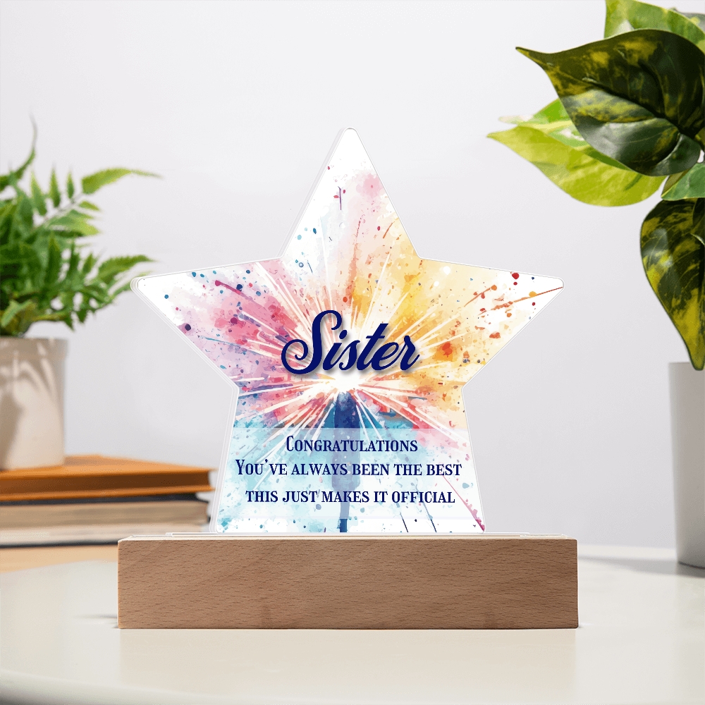 🌟 Customized Star Acrylic Award – Personalized LED Plaque for Someone Who Shines Bright