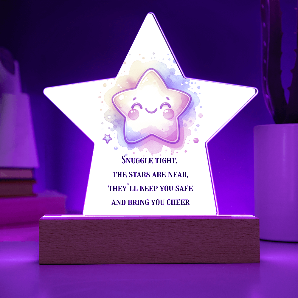🌙 To My Child – Snuggle Starry Acrylic Nightlight | Printed LED Star Keepsake for Kids