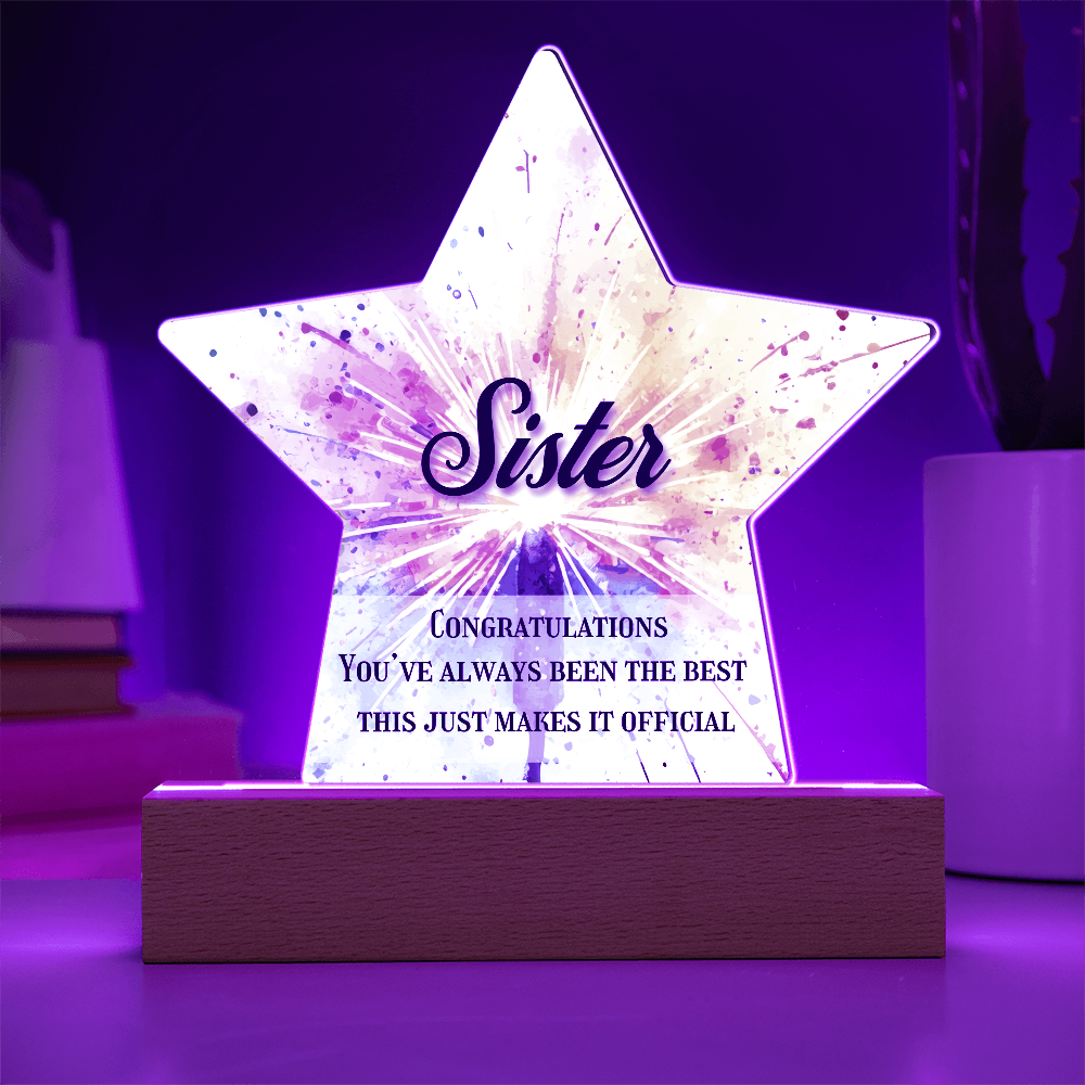 🌟 Customized Star Acrylic Award – Personalized LED Plaque for Someone Who Shines Bright
