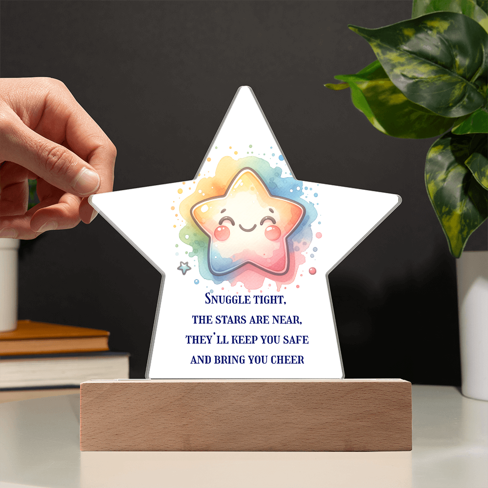 🌙 To My Child – Snuggle Starry Acrylic Nightlight | Printed LED Star Keepsake for Kids