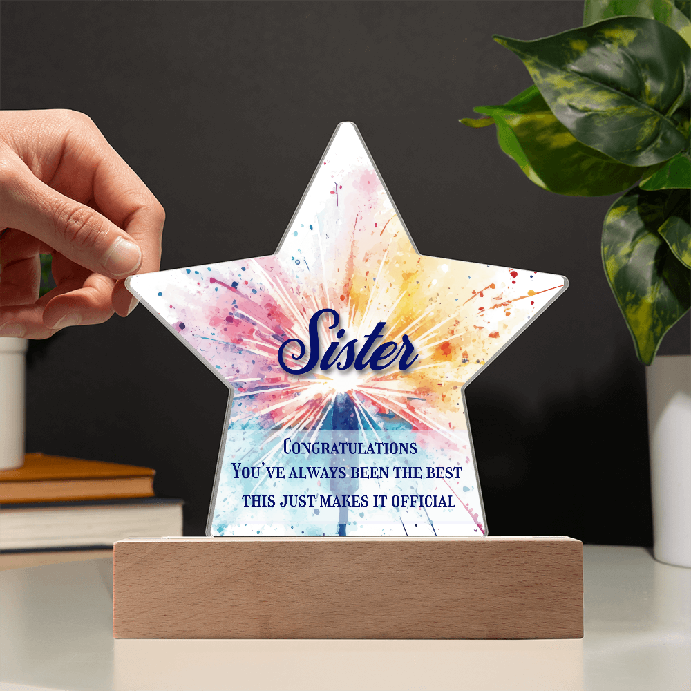 🌟 Customized Star Acrylic Award – Personalized LED Plaque for Someone Who Shines Bright