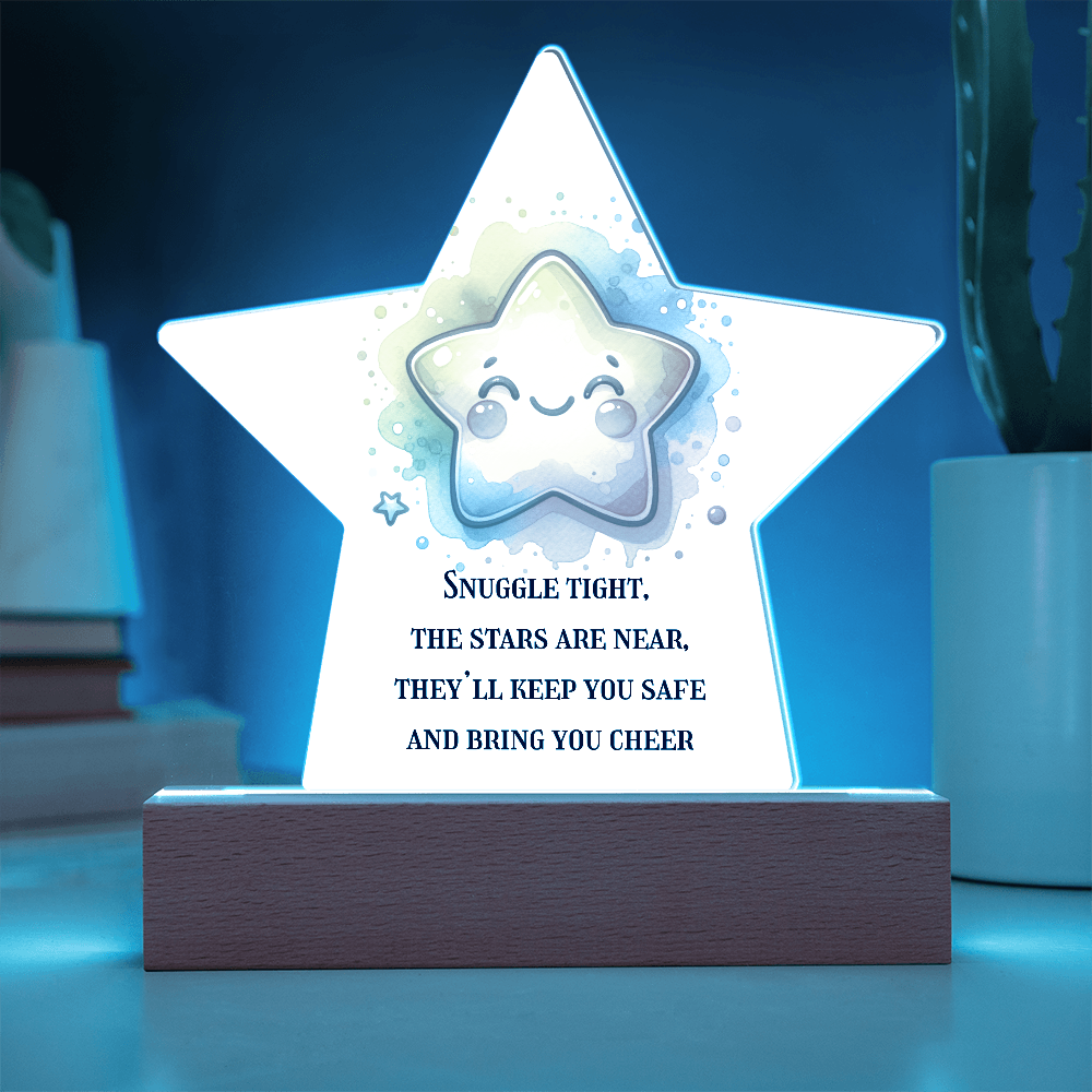 🌙 To My Child – Snuggle Starry Acrylic Nightlight | Printed LED Star Keepsake for Kids