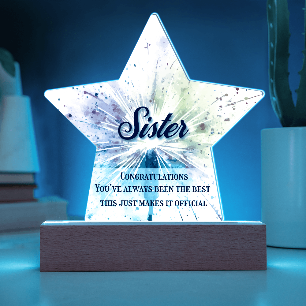 🌟 Customized Star Acrylic Award – Personalized LED Plaque for Someone Who Shines Bright