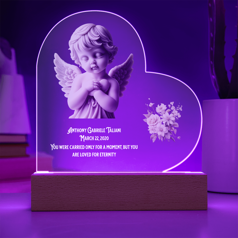 Angel Baby Memorial Acrylic Art, Touching Personalized Gift