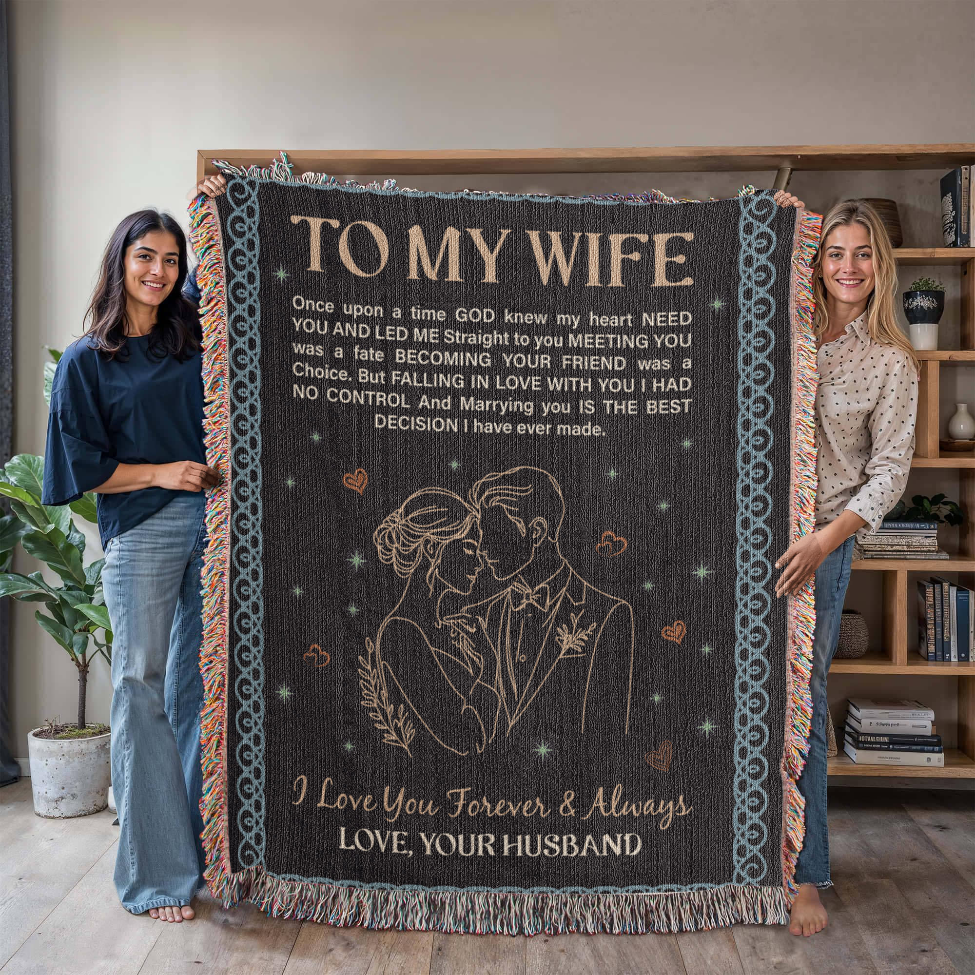 💍 To My Wife – Heirloom Woven Blanket