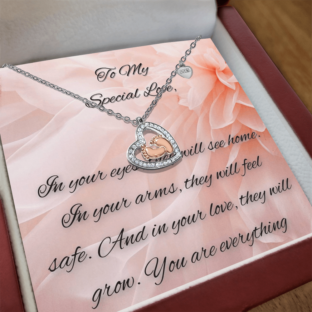 To My Soulmate, Special Love Baby Feet Celebration Necklace