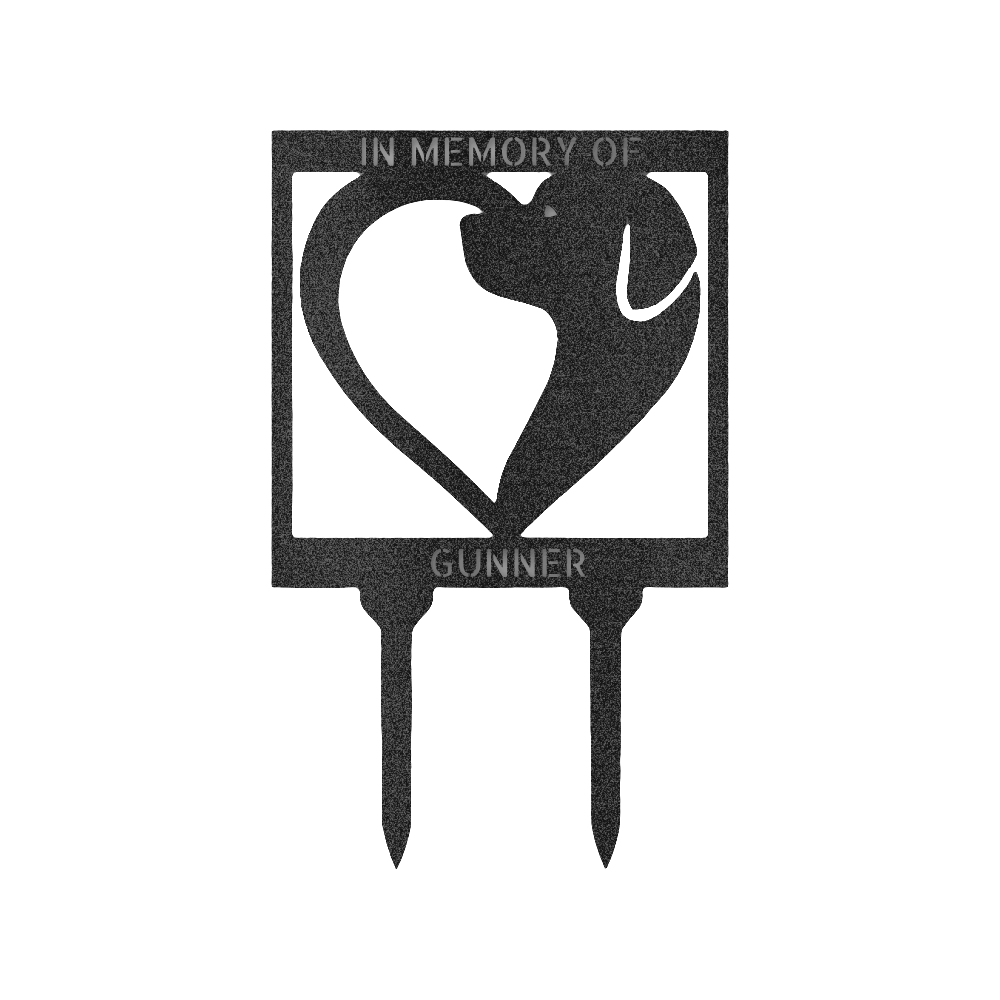 Memorial Dog Love Stake - Steel Sign