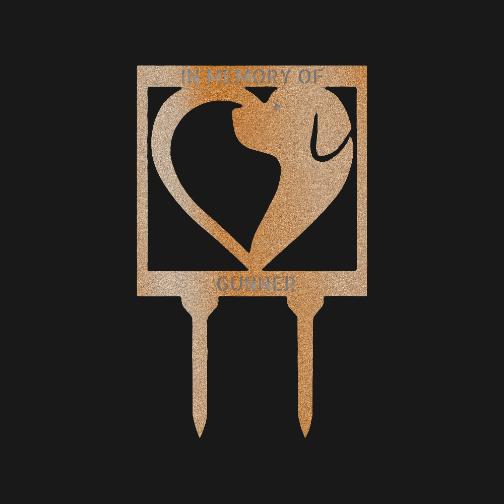 Memorial Dog Love Stake - Steel Sign