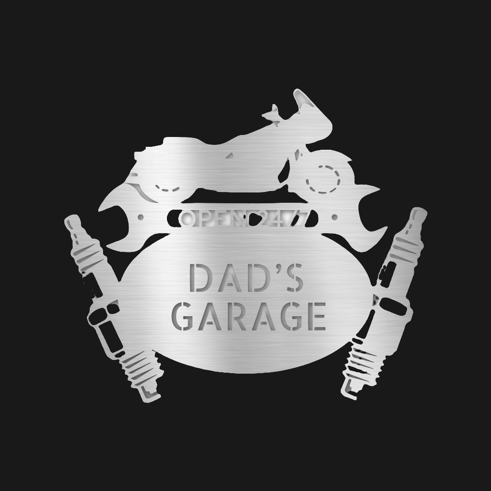 🛠️ Cruiser Mechanic Monogram – Personalized Garage Sign for Dad or Grandpa