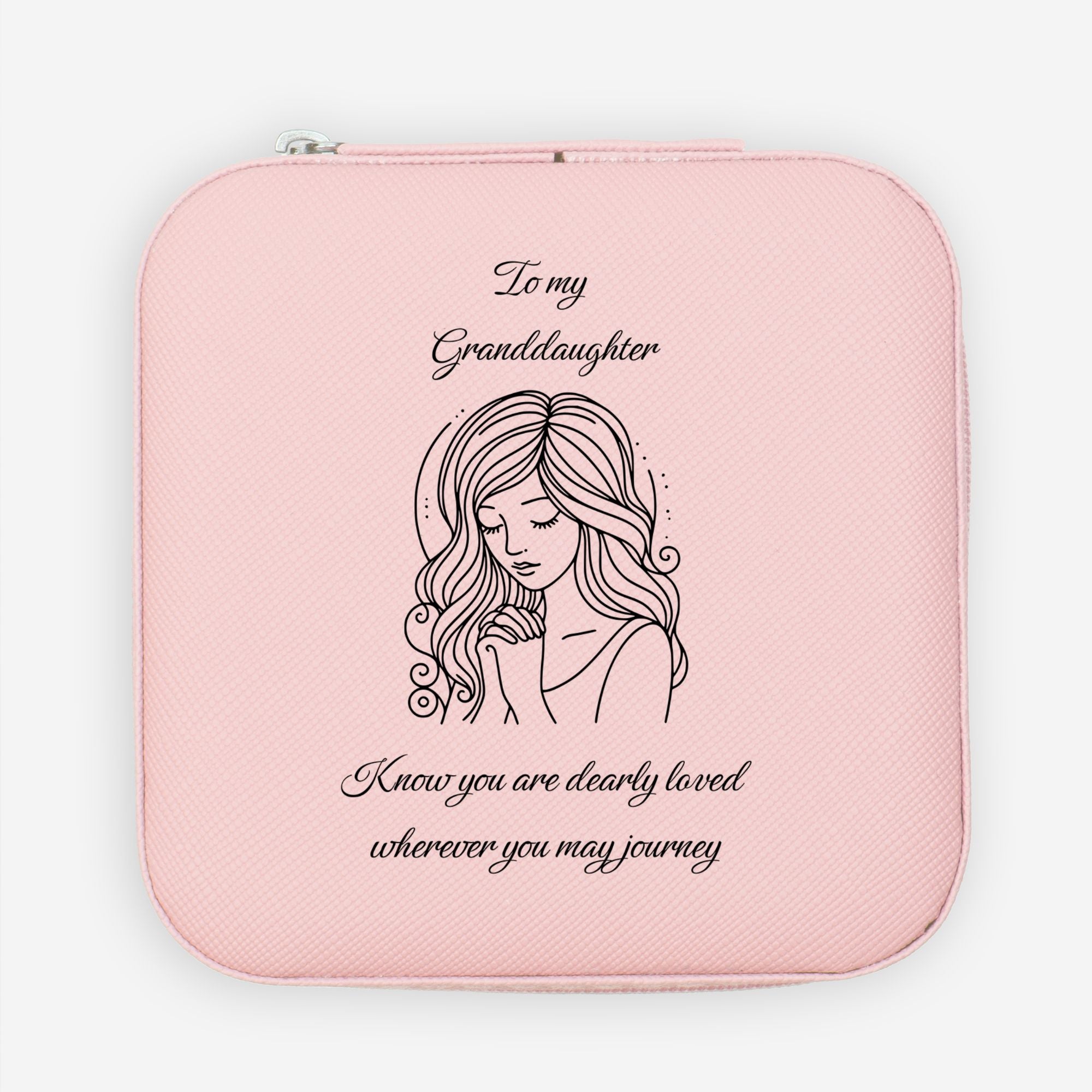 To My Granddaughter Travel Prayer Jewelry Travel Case