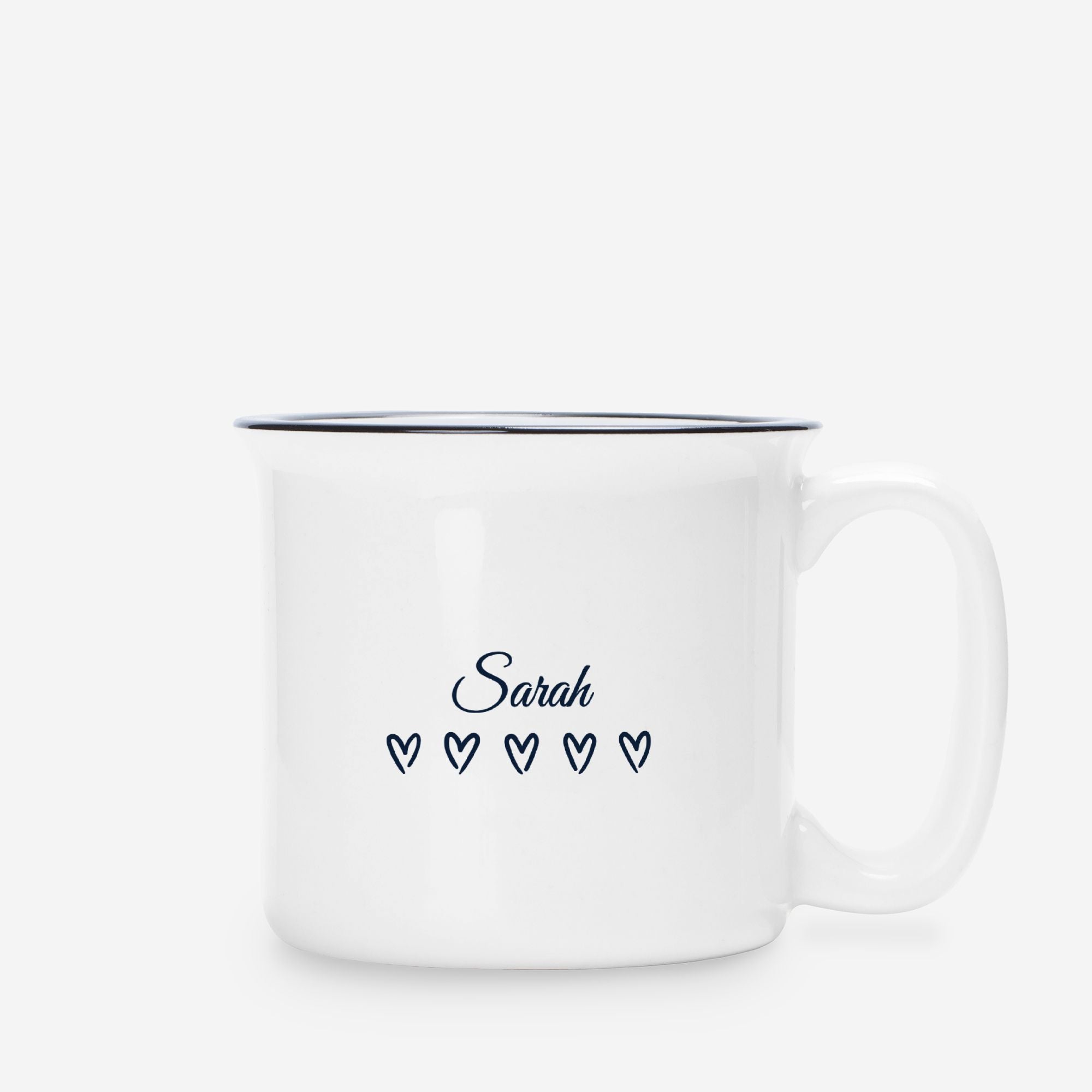 Running on Coffee & Second Chances – Personalized White Ceramic Camp Mug Gift
