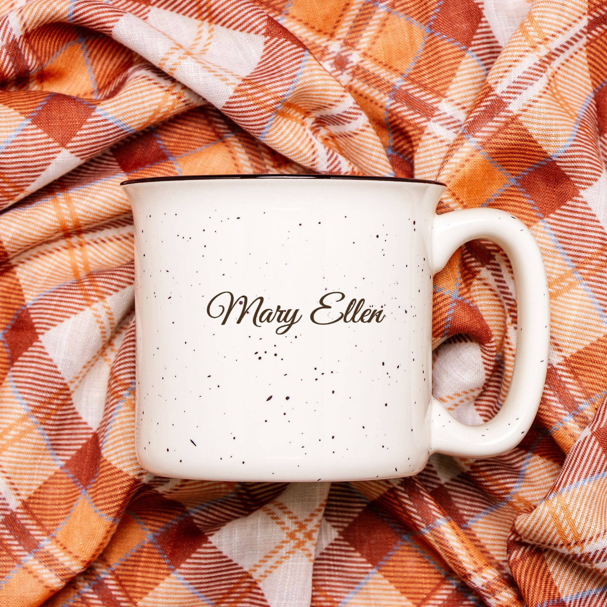 Fueled by Faith, Family & Hot Coffee – Personalized Speckled Ceramic Mug